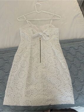 Lilly Pulitzer White Eyelet Bow-Front Sundress